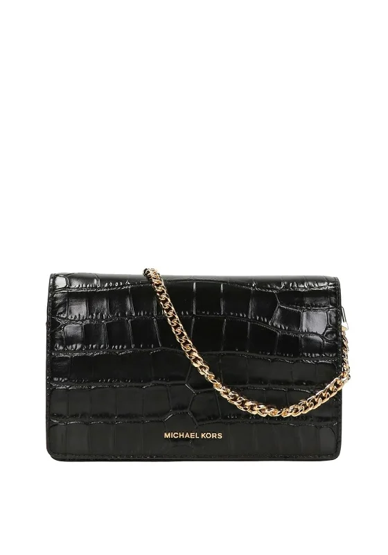 Men's crossbody bag made from recycled materials for eco - friendly usersMICHAEL Michael Kors Jet Set Crocodile Embossed Crossbody Bag, Black Men's crossbody bag made from recycled materials for eco - friendly usersMICHAEL Michael Kors Jet Set Crocodile Embossed Crossbody Bag, Black