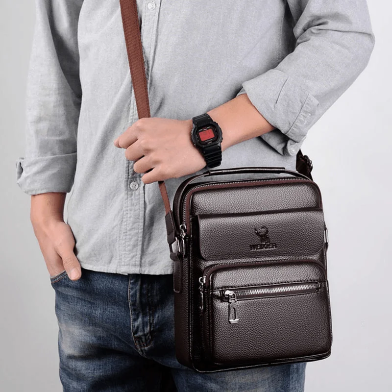 Men's crossbody bag made from recycled materials for eco - friendly usersMen Faux Leather Busienss Retro Multi-Carry Handbag Crossbody Bag Men's crossbody bag made from recycled materials for eco - friendly usersMen Faux Leather Busienss Retro Multi-Carry Handbag Crossbody Bag