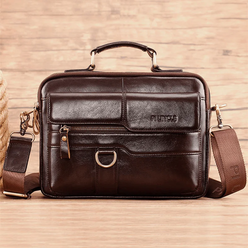 Men's leather crossbody bag with antique brass hardware for a vintage lookMen Genuine Leather Multi-Pocket Crossbody Bags Large Capacity Retro 6.5 Inch Phone Bag Briefcase Shoulder Bag Handbag Men's leather crossbody bag with antique brass hardware for a vintage lookMen Genuine Leather Multi-Pocket Crossbody Bags Large Capacity Retro 6.5 Inch Phone Bag Briefcase Shoulder Bag Handbag