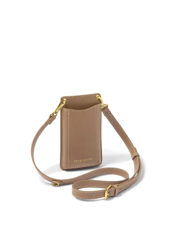 Men's leather crossbody bag with antique brass hardware for a vintage lookKatie Loxton Perri Phone Bag, Mocha Men's leather crossbody bag with antique brass hardware for a vintage lookKatie Loxton Perri Phone Bag, Mocha