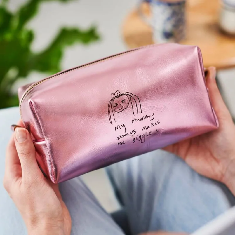 Designer - branded leather travel bag for luxury business travelersPersonalised Womens Leather Wash Bag with Child's Drawing Designer - branded leather travel bag for luxury business travelersPersonalised Womens Leather Wash Bag with Child's Drawing