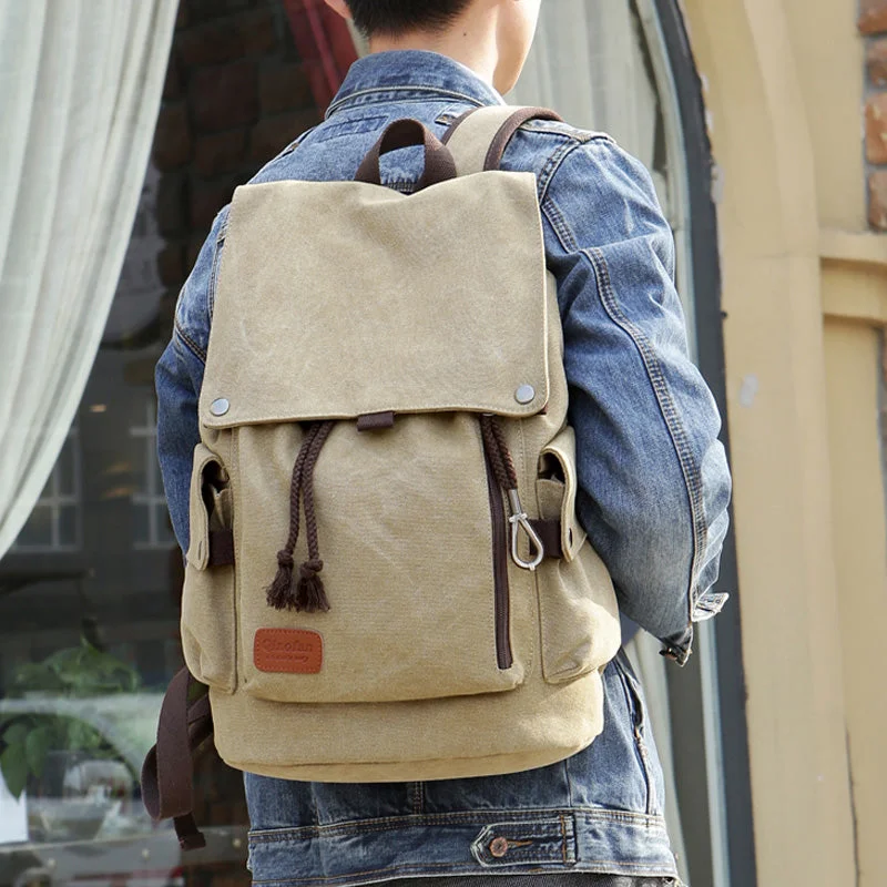 Men's waterproof backpack with adjustable sternum strap for long treksRetro Men's Casual Backpack Fashion Canvas Large Capacity Men's waterproof backpack with adjustable sternum strap for long treksRetro Men's Casual Backpack Fashion Canvas Large Capacity