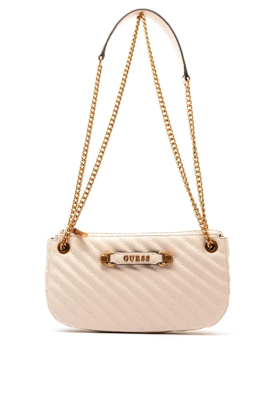 Designer men's crossbody bag with a unique pattern or logoGuess Sela Mini Crossbody Bag, Bone Designer men's crossbody bag with a unique pattern or logoGuess Sela Mini Crossbody Bag, Bone