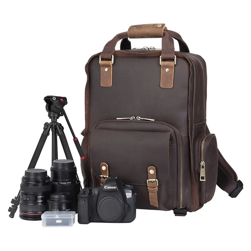 Kids' themed polyester travel bag for family road tripsThe Gaetano | Large Leather Backpack Camera Bag with Tripod Holder Kids' themed polyester travel bag for family road tripsThe Gaetano | Large Leather Backpack Camera Bag with Tripod Holder