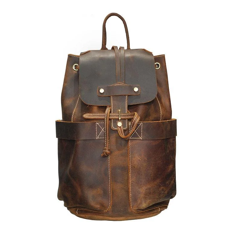 Soft - sided travel bag with reinforced corners for durabilityThe Olaf Rucksack | Vintage Leather Travel Backpack Soft - sided travel bag with reinforced corners for durabilityThe Olaf Rucksack | Vintage Leather Travel Backpack
