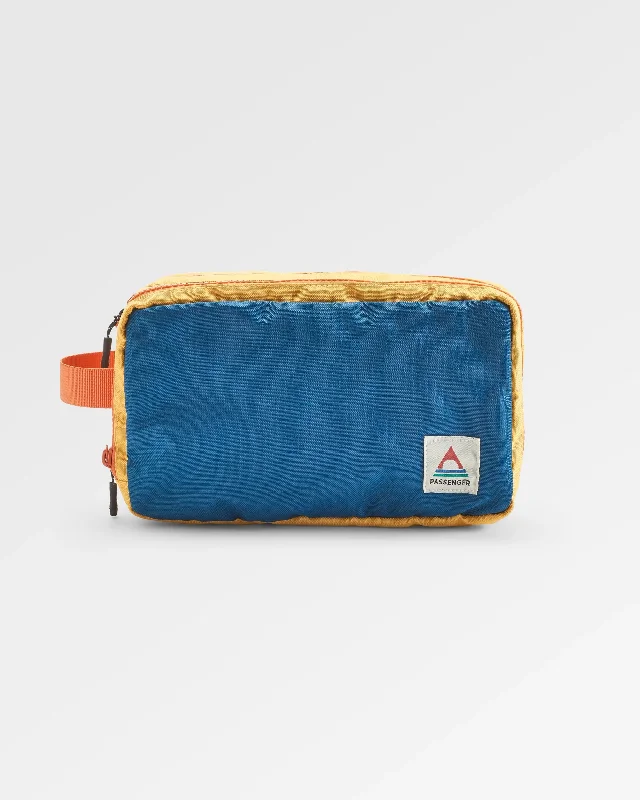 Men's backpack with a separate shoe compartment for gym-goersTravel Recycled Wash Kit - Tidal Blue Orange Multi
