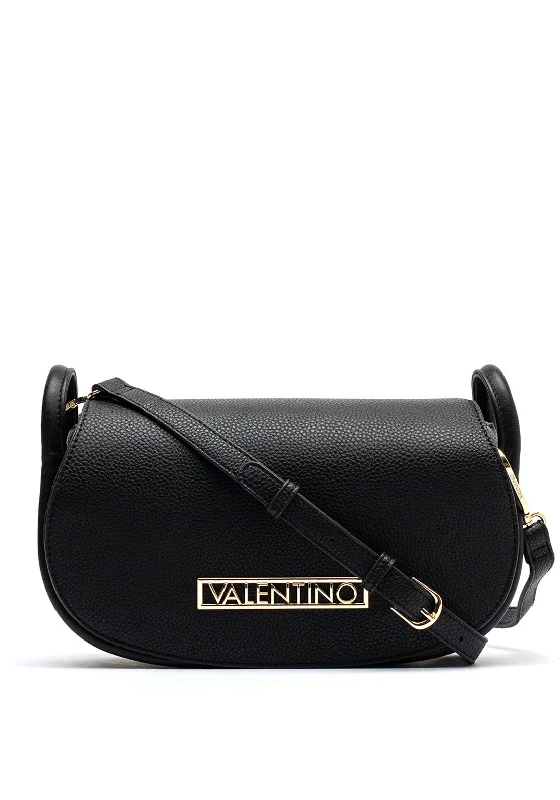 Men's leather crossbody bag with antique brass hardware for a vintage lookValentino Vinile Loop Detail Crossbody Bag, Black Men's leather crossbody bag with antique brass hardware for a vintage lookValentino Vinile Loop Detail Crossbody Bag, Black