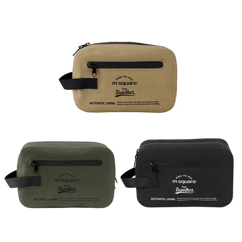 Smart travel bag with integrated GPS tracker for lost item recoveryM Square Waterproof Lightweight Toiletry Bag - Durable Travel Companion