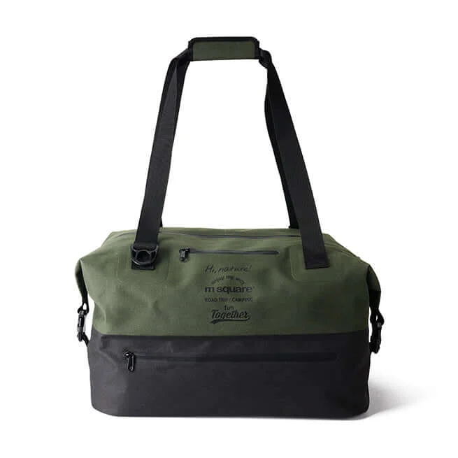Lightweight nylon duffel travel bag with multiple exterior pockets for quick accessM Square Waterproof Travel Duffle Bag 37L | Expandable Outdoor Gear